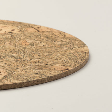 Set of 8 Cork Placemats | Twist Black | Round