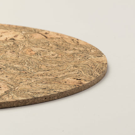 Set of 6 Cork Placemats | Twist Black | Round