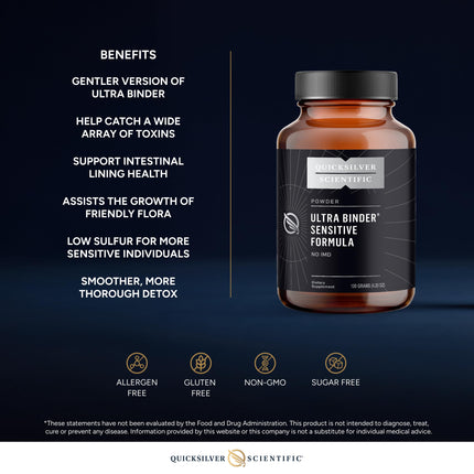 Quicksilver Scientific Ultra Binder Sensitive Formula – Gut Health Support (120g)