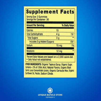 Ultra Strength Melatonin 12mg Gummies – Strawberry, 60 Gummies (Pack of 2)