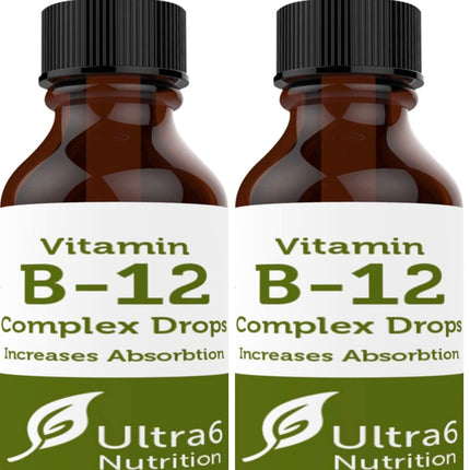Ultra6 Nutrition Vitamin B12 Sublingual Drops – Methylcobalamin, Energy Support, 90-Day Pack (Pack of 2)