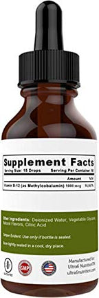 Ultra6 Nutrition Vitamin B12 Sublingual Drops – Methylcobalamin, Energy Support, 90-Day Pack (Pack of 2)