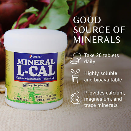 Umeken Mineral L-Calcium D3 360g, 3,600 Balls, 6-Month Supply