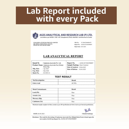UPAKARMA Pure Shilajit Resin 40g - Lab-Tested, 100 Servings