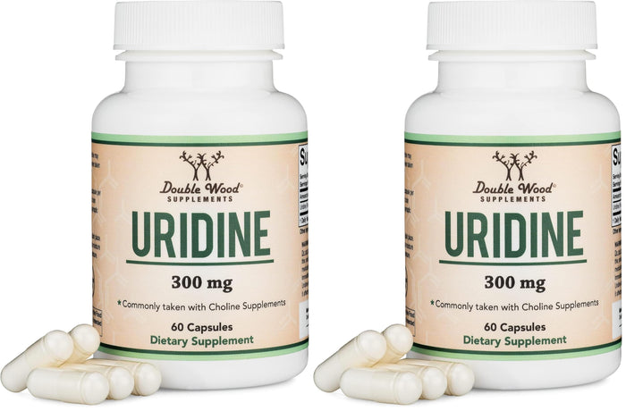Uridine Monophosphate 300mg – Third-Party Tested (Choline Enhancer) | Double Wood (Pack of 2)