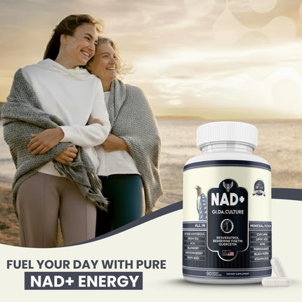 GI.DA. Culture NAD+ NMN Capsules with Resveratrol – USA Made, 90 Count, Energy & Healthy Aging