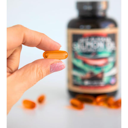 Wild Alaskan Salmon Oil Omega-3 Supplement (EPA & DHA) - 120 Softgels, 1000mg Each | Kwee-Jack Fish Co.