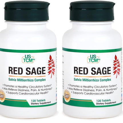 USTCM Red Sage Complex Tablets – Salvia Miltiorrhiza 120 Tablets (Pack of 2)