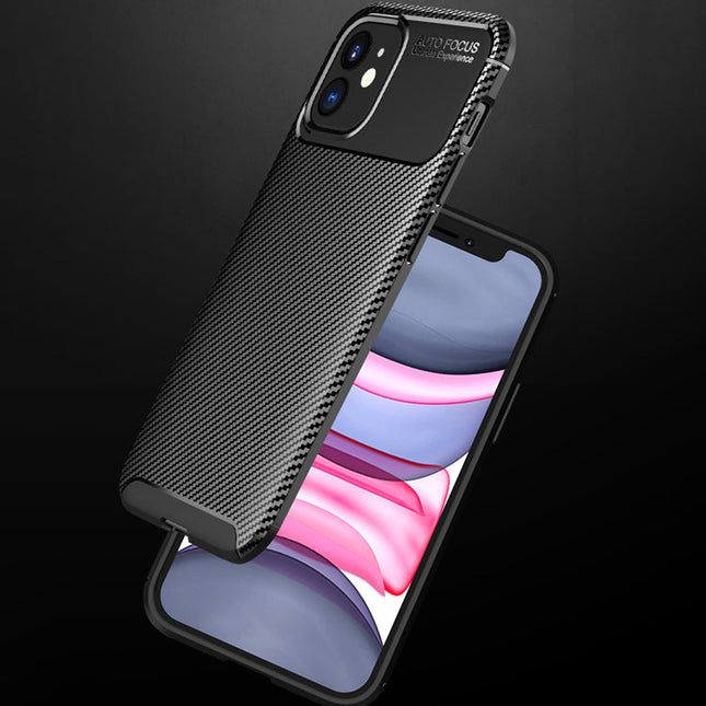Carbon Fibre TPU Black Case - For iPhone 12 Mini