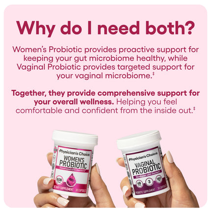 Physician's CHOICE Feminine Power Duo Bundle: Vaginal Probiotic & Womens Probiotic