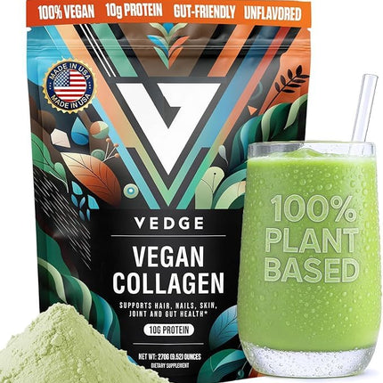 VEDGE Vegan Collagen Powder – Plant-Based Peptides for Hair, Skin & Nails
