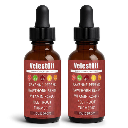 Velestoff Cayenne Pepper Drops – Organic Cayenne Pepper Liquid Supplement with Hawthorn, Beet Root, Turmeric, Vitamin K2+D3 & Berberine Extract | Improves Stamina & Boosts Energy