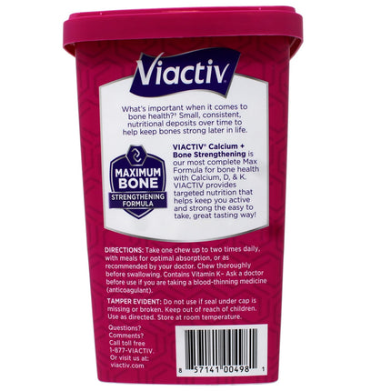 Viactiv Max Formula Calcium + Vitamin D3 Soft Chews – Rich Caramel, 2 Pack (100 Chews/Pack)