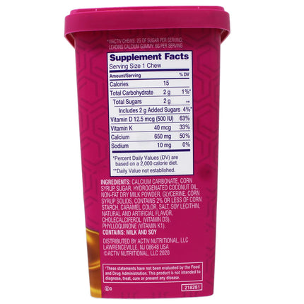Viactiv Max Formula Calcium + Vitamin D3 Soft Chews – Rich Caramel, 2 Pack (100 Chews/Pack)