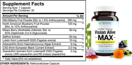 Vision Alive Max with Lutemax 2020 – 8 Natural Eye Support Ingredients