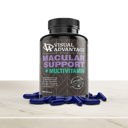Visual Advantage Macular Support Plus AREDS 2 Eye Vitamins with Lutein & Zeaxanthin (180 Soft Gels)