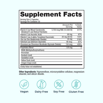 VitaMedica Clear Skin Vitamin Formula — Noncystic Acne Support (2 Pack)