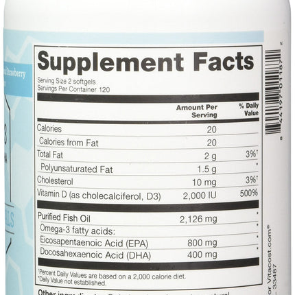 Vitacost Mega EFA-D3 Omega-3 EPA & DHA - 2,126 mg per Serving - 240 Softgels