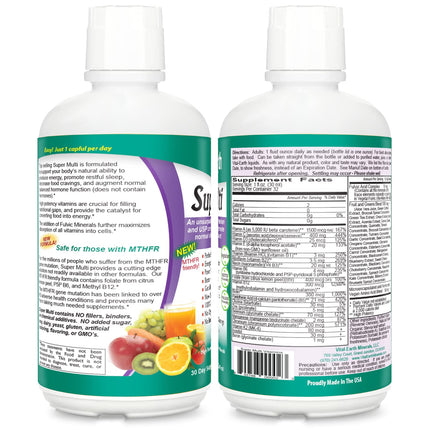 Vital Earth Minerals Super Multi 2-Pack – Liquid Multivitamin with Fulvic Acid & MTHFR Support