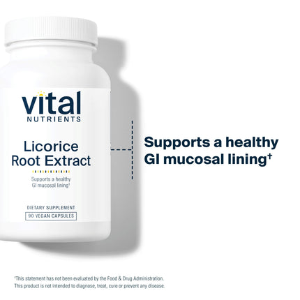 Vital Nutrients Licorice Root Extract | Herbal Immune & Adrenal Support | 90 Vegetarian Capsules - 400 mg
