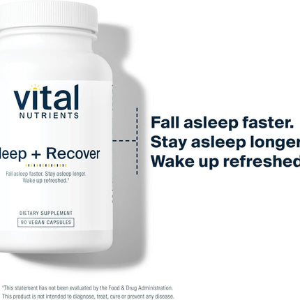 Vital Nutrients Sleep + Recover – Vegan Sleep Support with Melatonin, Ashwagandha & L-Theanine – 90 Capsules