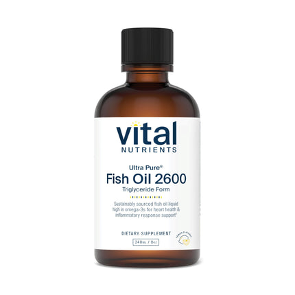 Vital Nutrients Ultra Pure Fish Oil 2600 – Pharmaceutical Grade, Hi-Potency Deep Sea EPA/DHA, 8 oz