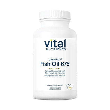 Vital Nutrients Ultra Pure Fish Oil 675 | High DHA Omega-3 (90 Softgels, Lemon)