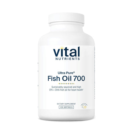 Vital Nutrients Ultra Pure Fish Oil 700 | High EPA & DHA, Lemon Flavor | 120 Softgels