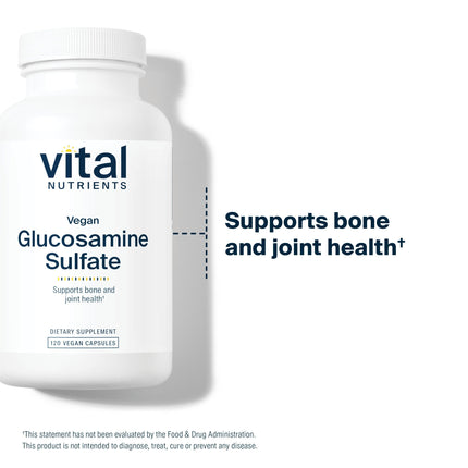 Vital Nutrients Vegan Glucosamine Sulfate 750mg – Joint Support, Cartilage & Mobility | Gluten-Free, Non-GMO | 60 Capsules