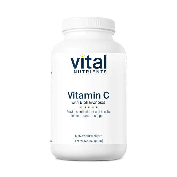 Vital Nutrients Vitamin C with Bioflavonoids | Vegan, Allergen-Free 1000mg Vitamin C + 500mg Citrus Bioflavonoids | 220 Capsules