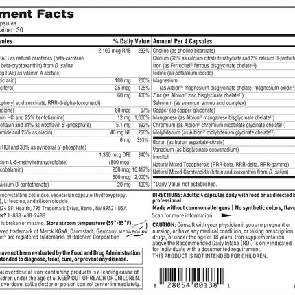 Klaire Labs SFI Health VitalActiv - Bariatric Multivitamin & Mineral Supplement, Hypoallergenic with Active Folate & Chelated Minerals (120 Capsules)