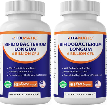 Vitamatic Bifidobacterium Longum 6B CFU DR Capsule – Pack of 2 (60 Count)