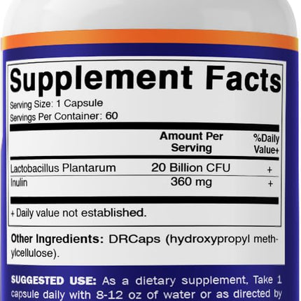 Vitamatic Lactobacillus Plantarum – 20B CFU DR Capsules – 60 Count (2-Pack)