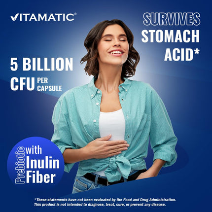 Vitamatic Lactobacillus Rhamnosus 5B/10B - 60 Count (Pack of 2) | Digestive & Immune Support