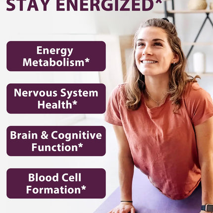 Vitamin B12 Sublingual 5000mcg – Energy & Nerve Support, Peach Flavor, Vegan
