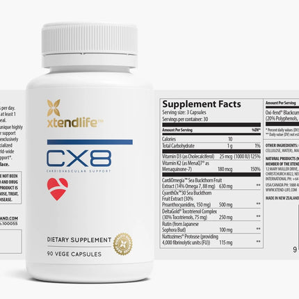 Xtendlife CX8 Heart Health Supplement – Cardiovascular & Circulation Support