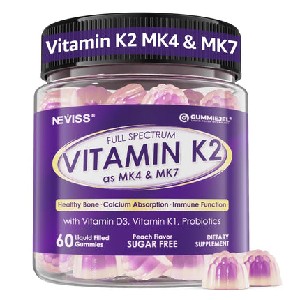 Vitamin K Complex Gummies with D3 (K2 MK7/MK4, K1) – 60 Gummies | Bone Support