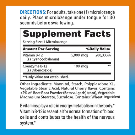 Vitamin World B-12 5000 mcg Sublingual — 120 Microlozenges