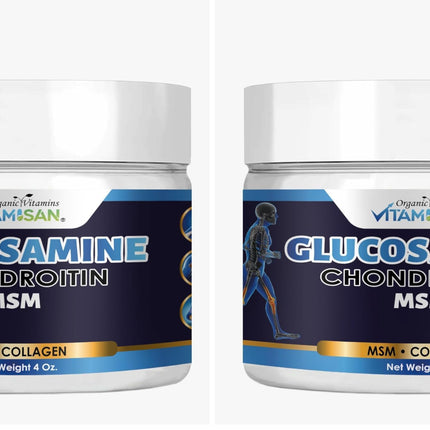 VITAMISAN Premium Organic Glucosamine & Chondroitin Cream (Pack of 2) – MSM, Arnica & Collagen