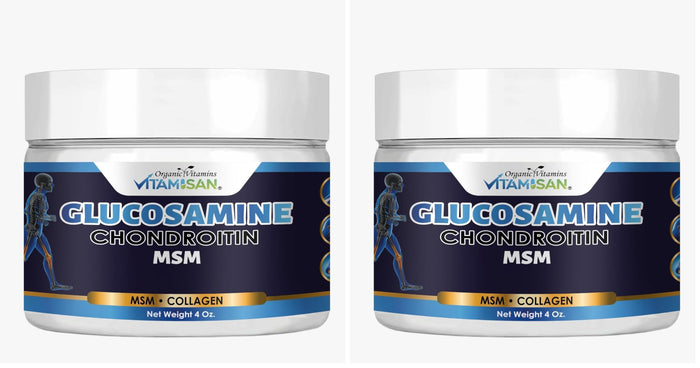 VITAMISAN Premium Organic Glucosamine & Chondroitin Cream (Pack of 2) – MSM, Arnica & Collagen
