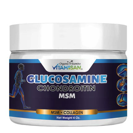 VITAMISAN Glucosamine Chondroitin MSM Collagen Arnica Cream 4oz – 2 Pack – Made in USA