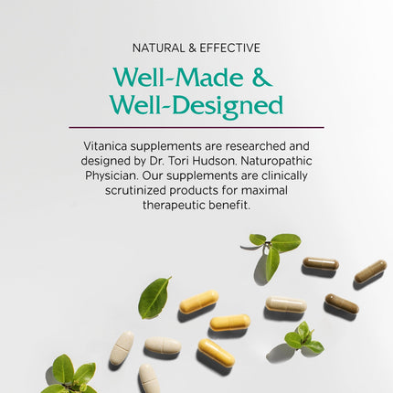 Vitanica Adrenal Assist – Vegan Adrenal Support, 180 Capsules