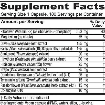 Vitanica Rauwolfia Extra - Heart Health Support with CoQ10 & Magnesium | 180 Vegan Caps
