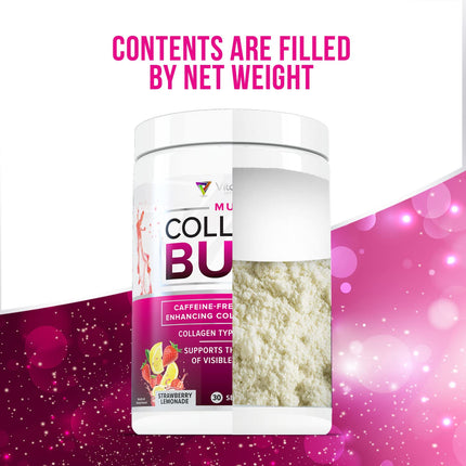 Vitauthority Multi Collagen Burn – Caffeine-Free Strawberry Lemonade, 30 Servings