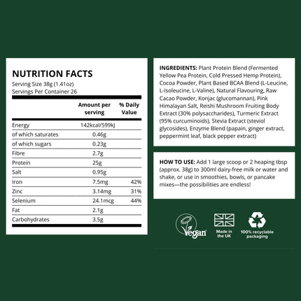 Vivo Life Perform Plant Protein Powder – Pea & Hemp with BCAA | Banana Cinnamon | 34.85 oz