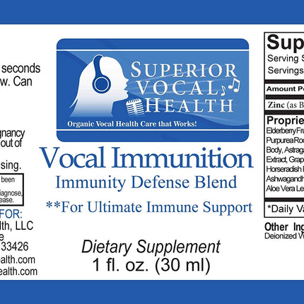 Superior Vocal Health: Vocal Immunition Immune Formula for Singers