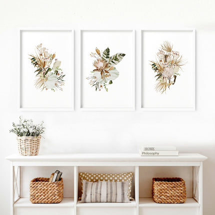 Bohemian wall art decor | Set of 3 framed wall art prints