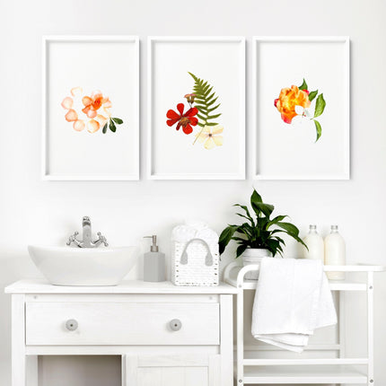 Framed wall art for Bathrooms | set of 3 wall art prints