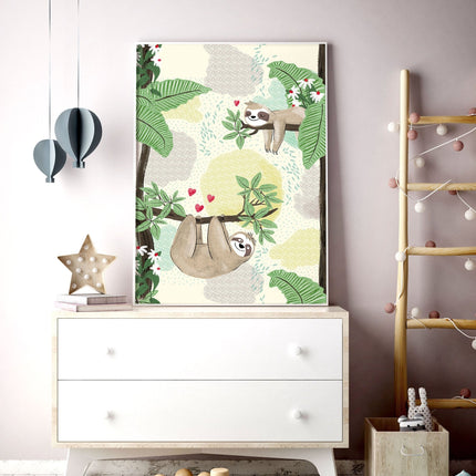 Wall art decor for nursery | set of 2 Sloth wall art prints