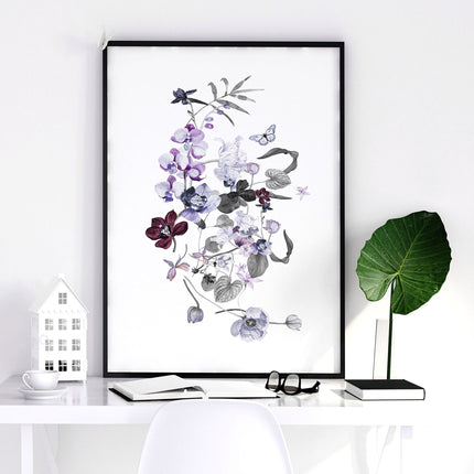 Set of 3 Wall Art for Bedroom – Shabby Chic Botanical Prints